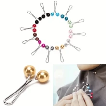 4/9Pcs U-Shaped Fixing Clips, Muslim Hijab Clips, Islamic Headscarf Accessories, Veil Decoration And Scarf Fixing Buckles - Multicolor - View 3