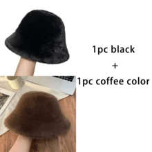 3pcs Fuzzy Plush Bucket Hat Autumn Winter Warm Versatile Fashion Headwear Face Slimming Windproof Bucket Hat For Daily Outdoor Travel - Multicolor - View 13