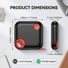 RSH Thiết bị chống thất lạc sạc USB, theo dõi thời gian thực, định vị, báo động chống thất lạc, thẻ thông minh định vị điện thoại di động, ví, chó, mèo, chìa khóa thú cưng, thiết bị tìm kiếm (chỉ tương thích với iOS) - Nhiều màu - Xem 11