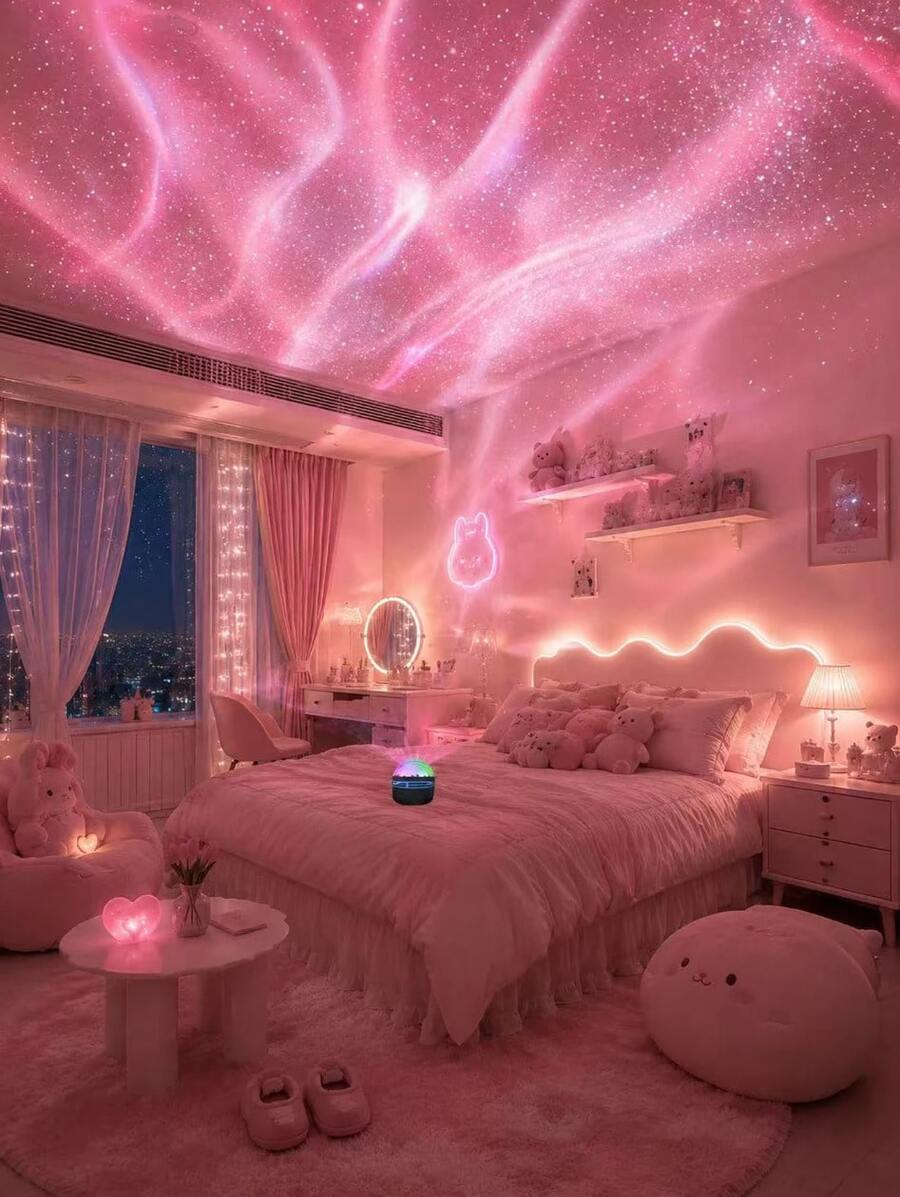 LED Rotating Star Projector, USB Operated With Remote. 16 Colorful Light Modes. Ideal For Indoor Decoration, Parties, Weddings And Valentine Gifts.