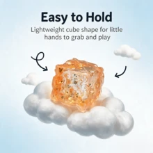 1pc 3D Cube Cheese Squishy Toy, Soft Rubber Stress Relief Squeeze Toy, Healing Desktop Decor, Suitable For Adults And Children, Creative Holiday Party Favor - Multicolor - View 2