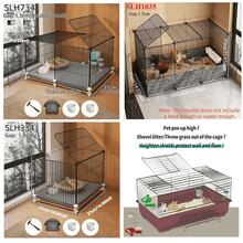 Encrypted Rabbit Cage Large Indoor Pet Rabbit Cage With Toilet, Automatic Waste Cleaning, Suitable For Guinea Pigs And Hamsters, Halloween, Christmas, Holiday Gift - Multicolor - View 11