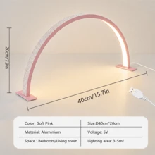 Crescent-Shaped Shaped Nail Desk Lamp Professional LED Table Lamp Eyelash Extension/Makeup Desk Lamp Cool White Light Salon & Home Use Crystal Rhinestone Nail Lamp - USB Plug - View 16