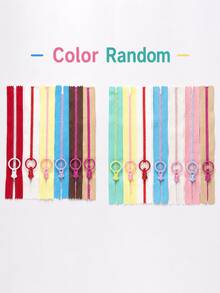 10pcs Small Zipper Pencil Pouches, Colorful Contrast Stationery Storage Bags, 3# Resin Zipper With Self-Locking Slider, Multi-Function Cosmetic Organizer, Random Colors - A - View 11