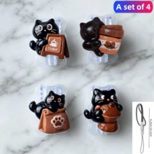 ABS Resin Cable Protector: Protect Your Cables From Damage And Peeling. Type-C Data Cable Protector, Charging Cable Protector, Fashionable Accessory With Cute Cat Coffee Cup Theme Decoration - Coffee Cat - View 9