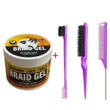 No Flakes, Braid Gel Extreme Hold For Cornrows, Locs, And Twists, Edge Control, Non-Greasy, Tea Tree, 5 Fl.Oz With A Comb - 120ml - View 7