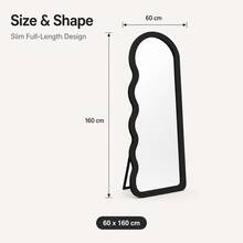 Wave Arch Shaped Freestanding Full Body Mirror, 60*160cm Decorative Full Length Dressing Mirror, Home Floor Mirror For Dressing Room & Entryway, Random Color - 60*160cm - View 7