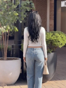 女款深V領前綁帶長袖修身顯瘦上衣 白色 - 白色 - 查看 8