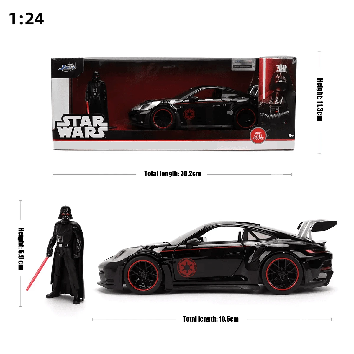 Simba 1:24 Scale Darth Vader Alloy Model Car, Includes Mandalorian Action Figure, High-End Metal Collectible Vehicle, Exquisite Display Piece, Ideal Birthday Gift For Fans - Multicolor - View 1