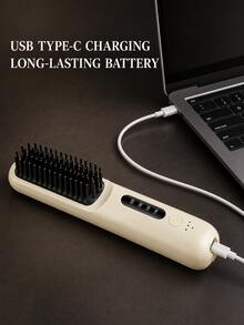 SKYWORTH 2000mAh Wireless Electric Hair Straightening Brush, Portable Travel Hair Straightener, Fast Heating Anti-Scald, Suitable For All Hair Types - Multicolor - View 11