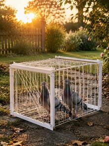 1pc Heavy Duty Alloy Pigeon Cage With Automatic Closing Door Locking System, Durable Iron Structure, Sturdy Rectangular Bird Cage With Ventilation, Suitable For Pigeons, Parrots And Other Indoor/Outdoor Use, Easy To Clean Design - 40*30*26 Two Imported - View 3