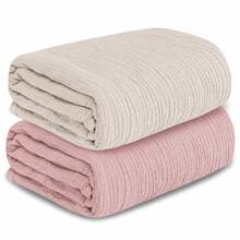 2pcs Newborn Fine Cotton Swaddle Blankets, Breathable Soft Receiving Blankets, Swaddle Wrap Burp Cloths, Essential Baby Baptism Supplies - Multicolor - View 13