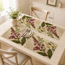 1pc/4pcs/6pcs/8pcs Vintage Newspaper Pattern Placemats, Suitable For Dining Table, Breakfast Mat, Coffee Bar, All-Season Decor, Washable Table Mat, Room Decor, Kitchen Dining Table Mat, Indoor/Outdoor Party Decor, Home Decor, Ideal Gift - Multicolor - View 2
