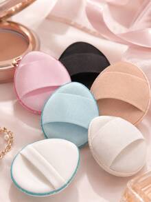 Mini Finger Cushion Makeup Sponge, Soft Teardrop-Shaped Powder Puff With Elastic Finger Strap, Precise Foundation And Concealer Applicator, Suitable For Face, Nose, Under Eyes And Lips, Creates Smooth And Even Makeup Effect, Portable Beauty Tool, Ideal For Daily Makeup And Travel - Multicolor - View 5