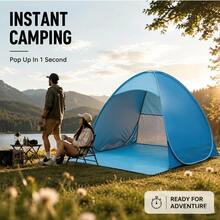 1pc,Lightweight And Durable Portable Pop-Up Tent, Outdoor Tent UV Protection Fast Automatic Beach Tent For Camping And Fishing, Sun Protection Function, Ultralight Portable Design, Ideal Gift For Vacation And Outdoor Adventure - Multicolor - View 3