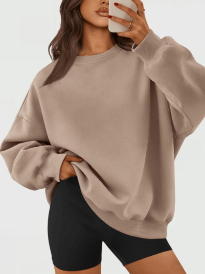 Speed mate Women Oversized Sweatshirt Crewneck Sweater Casual Fall Outfits 2026 | Fleece Lined, Comfort Stretch Fabric, Basic Loose Hoodie