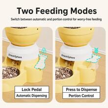 Large Capacity Press-Type Automatic Pet Food Dispenser, Space Ball Design, Interactive Puzzle Feeder, Anti-Tip Pet Bowl, One-Press Food Dispensing And Locking, Durable Plastic, Suitable For Small And Medium Dogs And Cats, No Battery Required - Multicolor - View 4