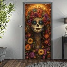 Halloween Ghost Door Curtain - Witch, Full Moon, Bat And Pumpkin Pattern _ Durable Polyester Fiber Outdoor_Indoor Decoration - A - View 18