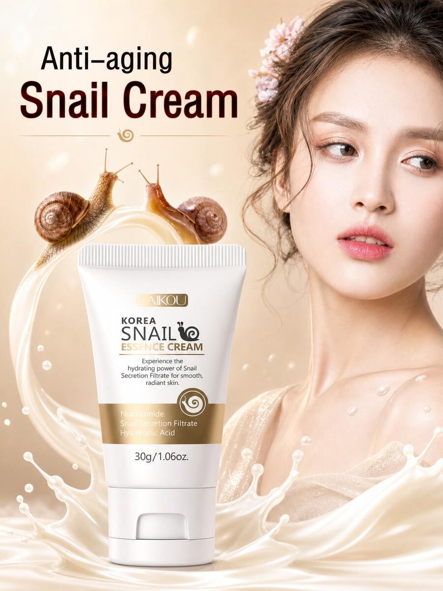 1 Set Krim Wajah Ekstrak Siput Laikou, 30g Krim Wajah Pelembap Anti-Kerut Perata Warna Kulit Pelembap Wajah Cocok Untuk Semua Jenis Kulit Untuk Penggunaan di Rumah Atau di Luar Ruangan - 30 gram - View 1