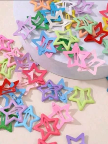 25/50/80Pcs Random Color Pentagram Star Hair Clips, Y2K Style Women's Hair Accessories For Daily Party, Birthday Christmas Gift Idea - Multicolor - View 2
