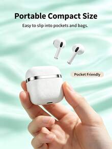 Earbud Stereo Nirkabel Sejati (TWS), Pemasangan Bluetooth Stabil, Mikrofon Terintegrasi, Kontrol Sentuh, Daya Tahan Baterai Lama, Desain In-Ear yang Nyaman, Cocok untuk Musik dan Obrolan - Putih - View 3