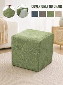 1PC/2pcs Solid Color Sofa Footstool Covers For Living Room Home Decor Pouf Stool Slipcover Stretch Ottoman Covers For Hotel Bar Bedroom - Olive Green - View 2