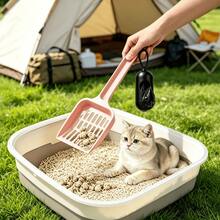 Pá Portátil para Coleta de Fezes de Animais de Estimação com Sacos de Lixo, Pá de Plástico Durável e Fácil de Limpar para Resíduos de Animais de Estimação, Ferramenta de Limpeza Conveniente para Passeio com Cachorro, Camping e Viagem, Adequada para Cães e Gatos - Visão 8