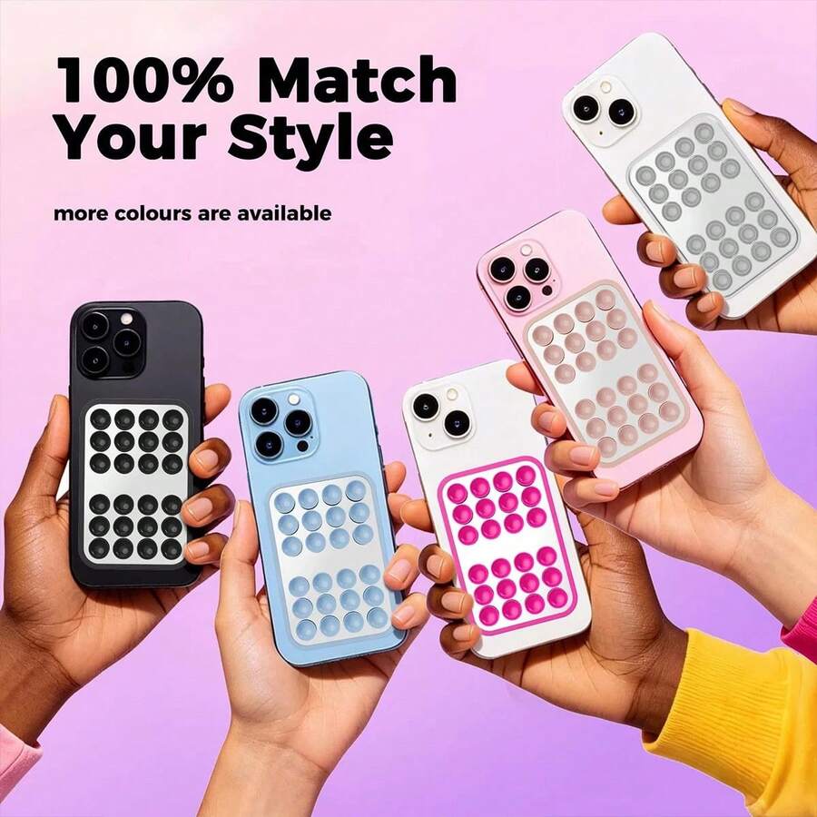 Silicone Suction Cup Phone Holder, Self-Adhesive Wall Mount Phone Bracket, Phone Wall Hanging Fixed Pad - Multicolor - View 1
