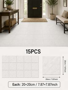 SUPSTICKER Marble Pattern Floor Tile Stickers, Matte PVC, Peel And Stick, 5 Or 15pcs, 15/20/30cm, For Kitchen, Bathroom And Entryway - Marble Pattern - View 39