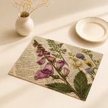 1pc/4pcs/6pcs/8pcs Vintage Newspaper Pattern Placemats, Suitable For Dining Table, Breakfast Mat, Coffee Bar, All-Season Decor, Washable Table Mat, Room Decor, Kitchen Dining Table Mat, Indoor/Outdoor Party Decor, Home Decor, Ideal Gift - Multicolor - View 1