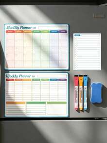 6/1pc Magnetic Dry Erase Refrigerator Calendar, Monthly Fridge Planner Calendar And Today's Menu List Whiteboard, 2/3pcs Refrigerator Blackboard Suitable For Kitchen And Office, Includes 3 Markers + Eraser - one-size - View 18