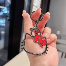 SANRIO 1 buah Gantungan Kunci Logam Hello Kitty Anime Kucing untuk Kunci Mobil - Aksesori Gantungan Tas Lucu, Hadiah Kunci Kucing Logam, Hadiah Penuh Perhatian untuk Penggemar Anime, Keluarga dan Teman - A - View 7