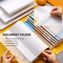 10 buah/Paket Sampul Buku Transparan Definisi Tinggi Tahan Air Anti Selip, Pelindung Buku, Pembungkus Buku - Set - View 2