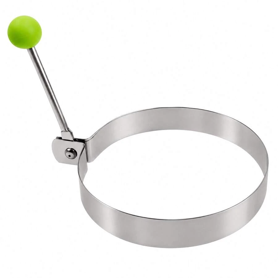 Forma Redonda Antiaderente para Fritar Ovos e Omeletes em Inox com Cabo Retratil e Concha Multiuso para Cozinha - Prata - Visão 1