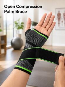 Muñequera Con Correa Ajustable, Soporte Para Muñeca Pulso De Compresión B Con Cinta De Presión Pulsera Deportiva - NEGRO/VERDE - Ver 5