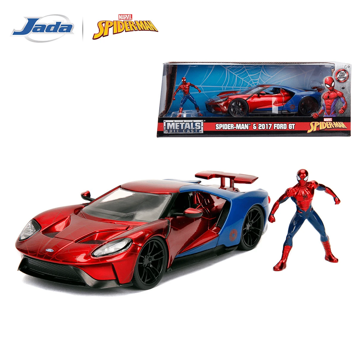 Simba Jada 1:24 Scale 2017 Sports Car Die-Cast Model With Figure, Metal Vehicle Collectible, Display Model - Multicolor - View 1