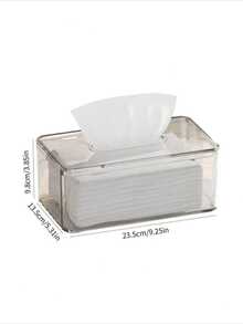 1Pc Transparent Tissue Box, Simple Desk Home High-Appearance Tissue Storage Multifunctional, Creative Bathroom Toilet Paper Box - Multicolor - View 4