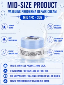 Vaseline 凡士林密集修復精華霜，大容量 360g/試用裝 30g，深層保濕與屏障修復，滋養舒緩保濕，不油膩，適合乾性或敏感肌膚 - 凡士林特潤修護精華霜 - 查看 6