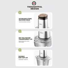 SOKANY 06062 Meat Grinder, 800W, 3L, Multi-Speed, Fast Grinding, Anti-Clogging Blades, Easy To Clean, Suitable For Vegetables/Meat/Garlic/Chili, Home/Restaurant - Silver - View 8