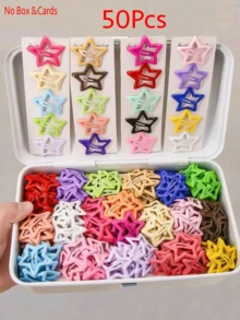 25/50/80Pcs Random Color Pentagram Star Hair Clips, Y2K Style Women's Hair Accessories For Daily Party, Birthday Christmas Gift Idea - Multicolor - View 9