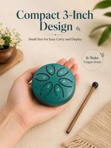 6-Tone Portable Steel Tongue Drum Set (Includes Drumsticks) For Outdoor Use - Purple & Green Wind Chime Design With Storage Box. Suitable For Beginners, Ideal For Gardening Practice, Gifting And Performance. - Multicolor - View 8