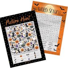 30Pcs Halloween Games Pack, Word Search And Picture Match | Dual-Sided Cards, 5" X 7", Answer Keys Included, Fall Party Theme Activity - View 4
