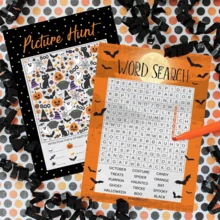 30Pcs Halloween Games Pack, Word Search And Picture Match | Dual-Sided Cards, 5" X 7", Answer Keys Included, Fall Party Theme Activity - View 3