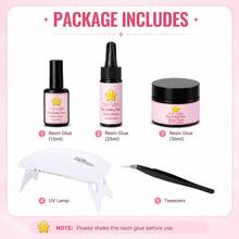5Pcs UV Dip Coating Resin Gloss/Glanz Set, ForPolished Resin Finished Works Brightening & Sealing Craft Supplies, High Transparency Fast-Curing Anti-Yellowing Waterproof Resin Glue - 5pcs/set - View 3