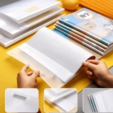 10 buah/Paket Sampul Buku Transparan Definisi Tinggi Tahan Air Anti Selip, Pelindung Buku, Pembungkus Buku - Set - View 1