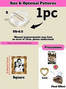 1/3/5 Customized Photo Ring, Unique Memorial Gift For Him/Her, Ideal Valentine's Day Anniversary Gift For Couples, Retro Chic Accessory For Commuting - Multicolor - View 12