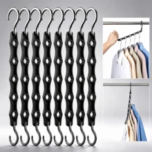Black Wardrobe Organiser Set Containing 10 Plastic Hangers, Space‑Efficient Design With Non‑Slip Feature, Suitable For Hanging Heavy‑Weight Clothing - View 1