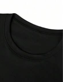 Youthful Summer Women's Crew Neck Top, Bold Fashion AP Star Club Artwork, Breathable Cotton Oversized Loose Casual Short Sleeve Tee - Black - View 5