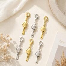 Heart-Shaped Magnetic Lobster Clasp Necklace Connector, Handmade Jewelry Making Accessories, Jewelry Lock, Self-Aligning Heart-Shaped Clasp, Jewelry Making Connector, Extension Chain, Gold & Silver - Multicolor - View 2