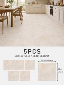 SUPSTICKER Marble Pattern Floor Tile Stickers, Matte PVC, Peel And Stick, 5 Or 15pcs, 15/20/30cm, For Kitchen, Bathroom And Entryway - Marble Pattern - View 49
